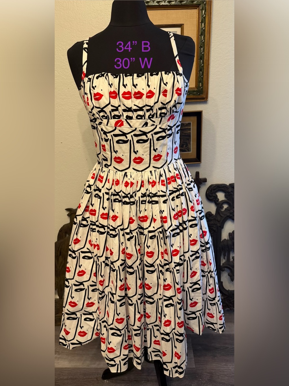Bernie Dexter Paris Dress in Beauty Mark Wink Face